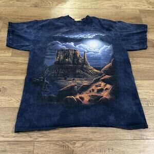 Vintage The Mountain Desert Nightscape Nature Tie Dye Shirt